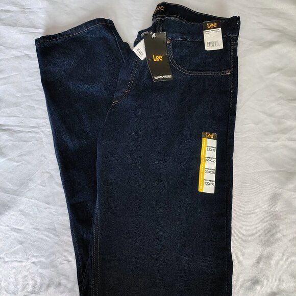 NWT Mens Lee Size 33x36 Color Denim Regular Straight Jeans - Picture 1 of 10